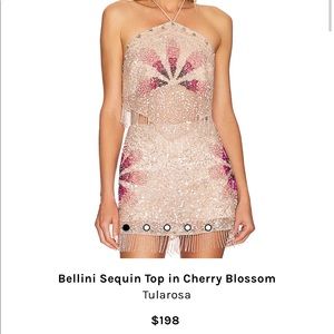 Revolve Light pink sequin set skirt